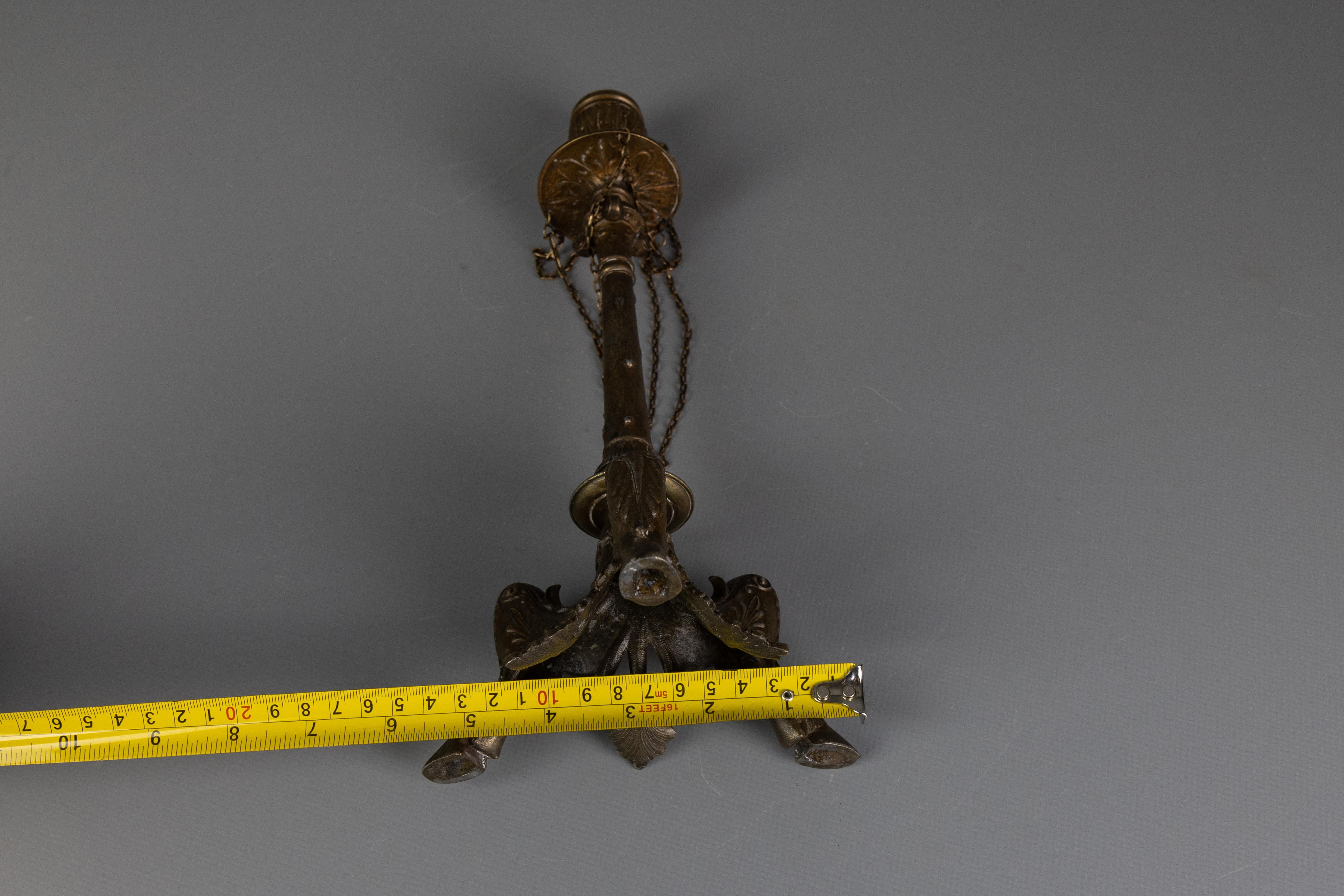 Antique French Napoleon III Candeliere di spelta, fine XIX secolo in vendita 11