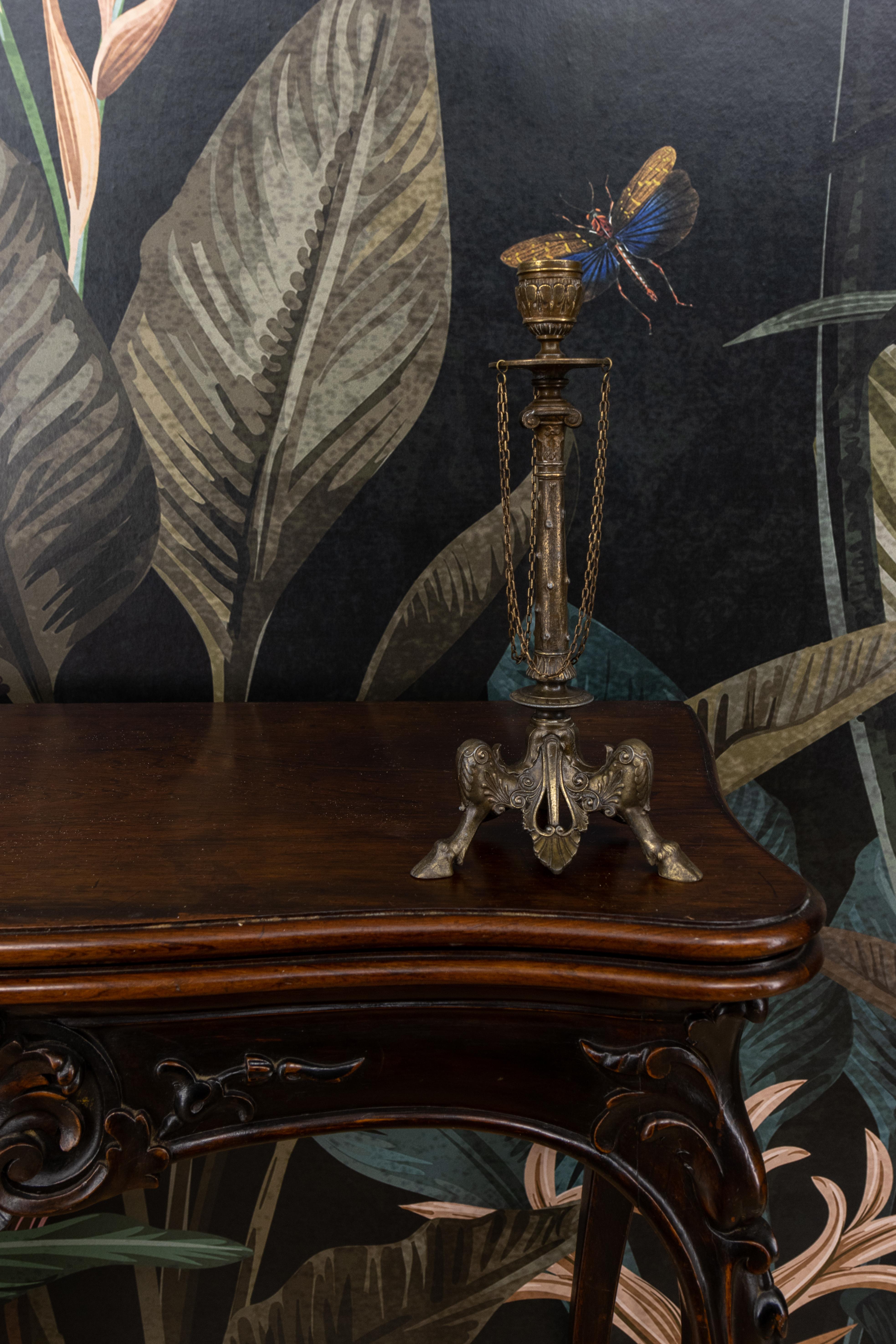 Antique French Napoleon III Candeliere di spelta, fine XIX secolo In condizioni buone in vendita a Barntrup, DE