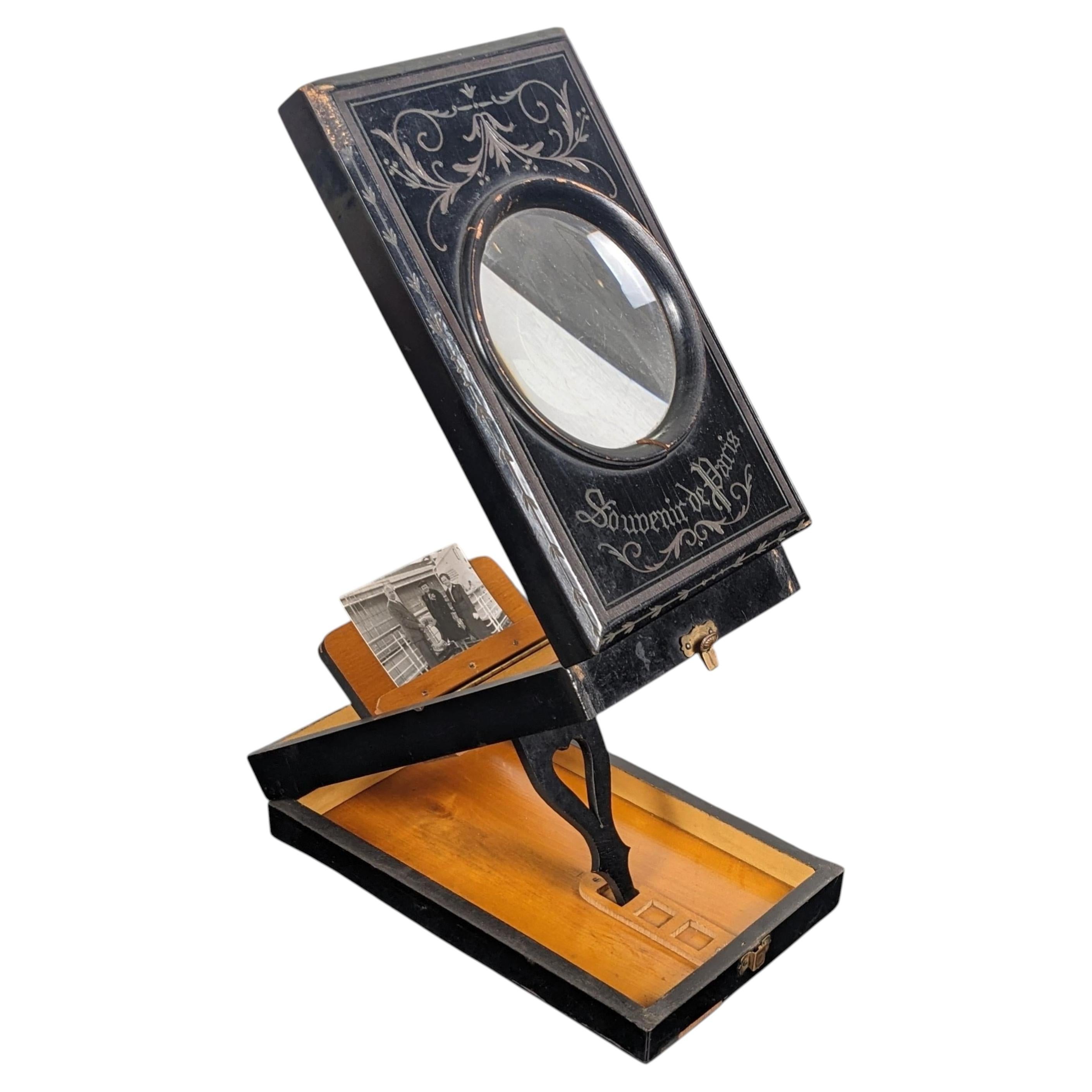 Antique French Napoleon III Stereo Graphoscope Looking Glass Photo Magnifier