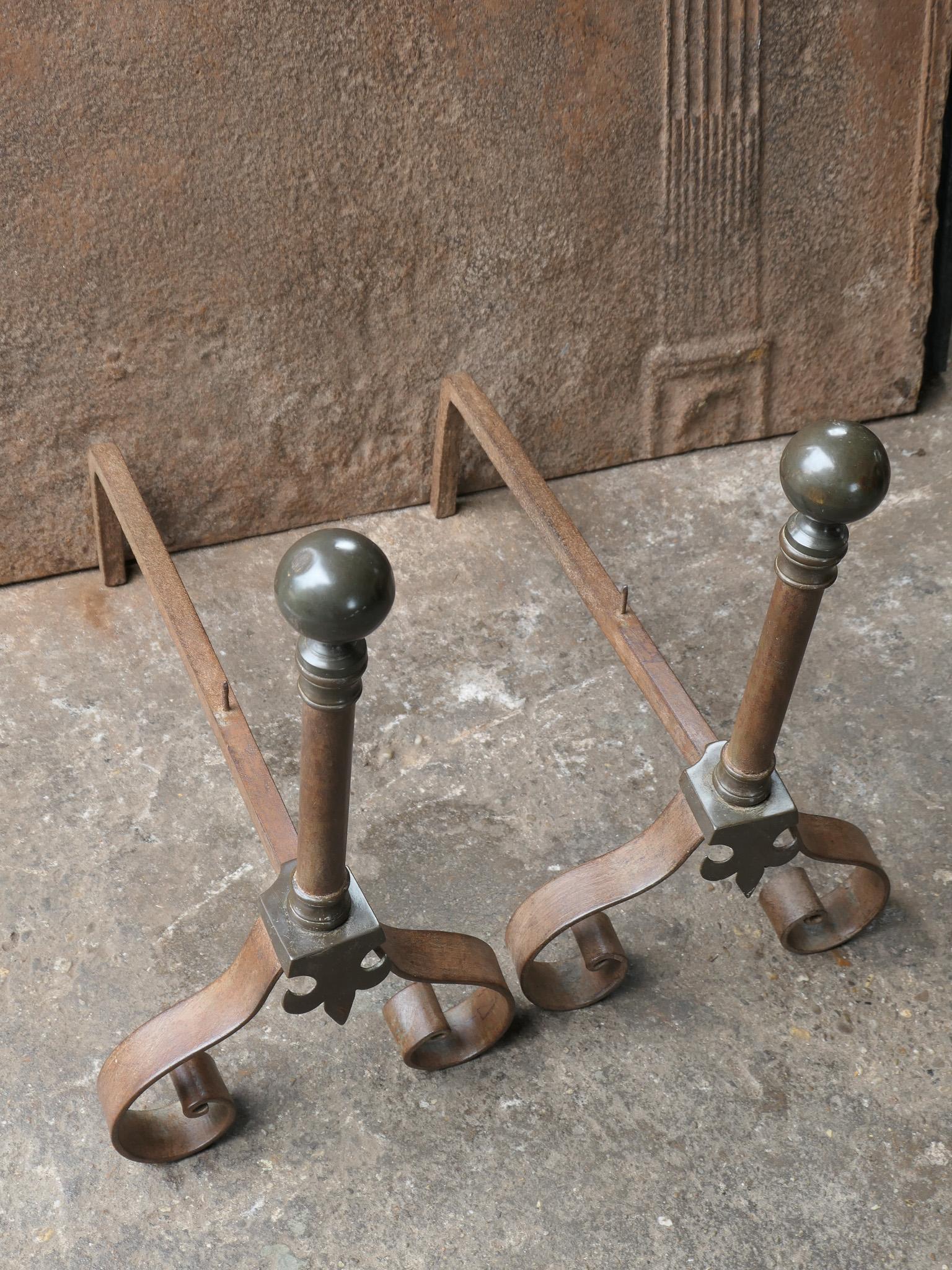 Antique French Napoleon III Style Andirons or Firedogs, 19th-20th Century For Sale 3