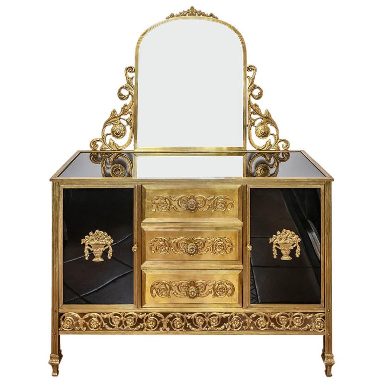 Antique French Napoleon III Style Bronze and Glass Commode Dresser at  1stDibs