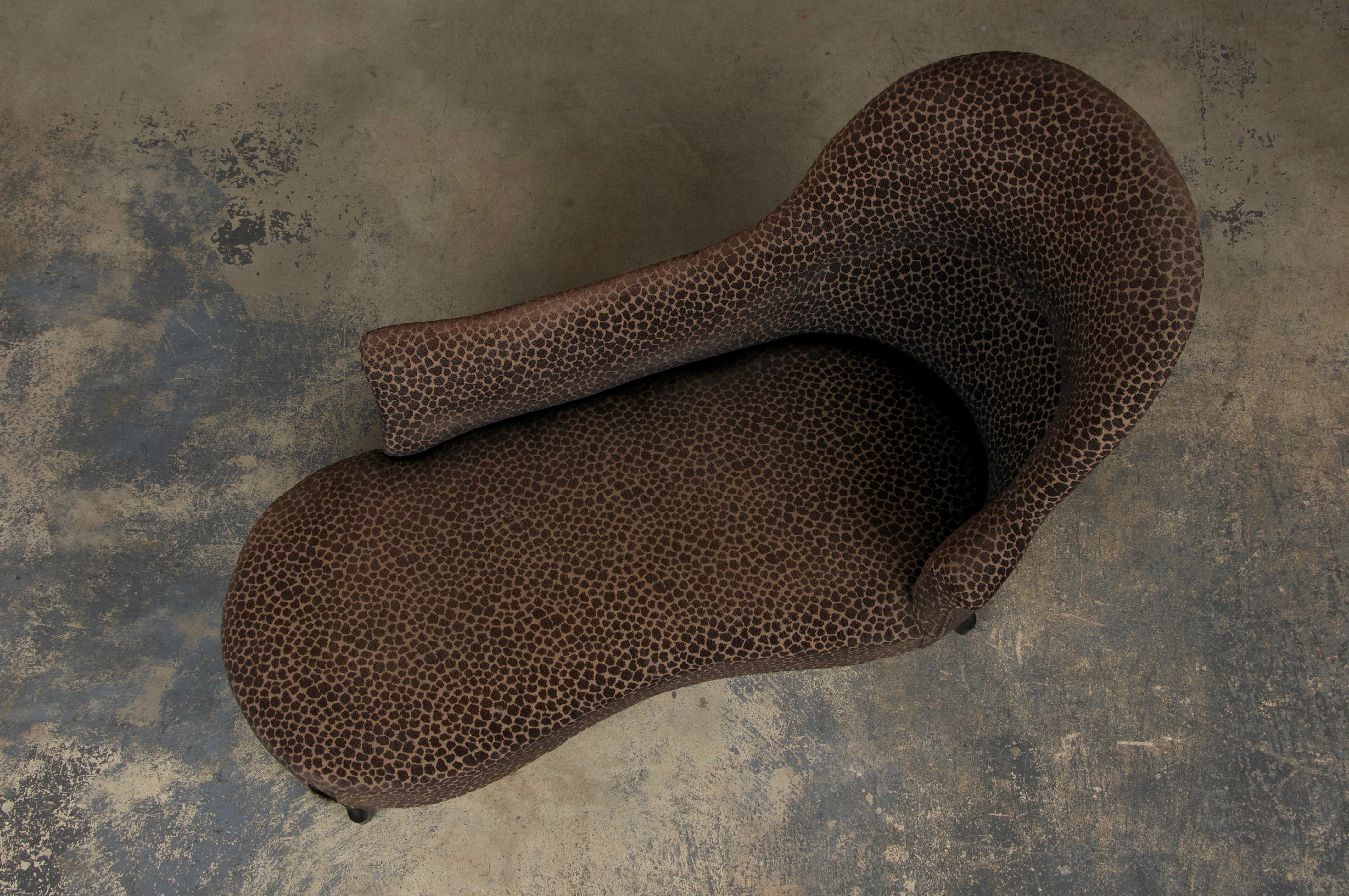 19th Century Antique French Napoleon III Style Chaise Lounge W/ Mocha Chenille