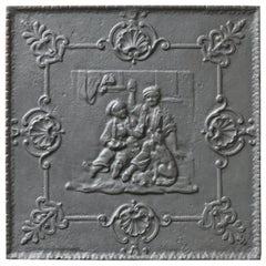 Antique French Napoleon III 'the Pub' Fireback / Backsplash, 19th Century
