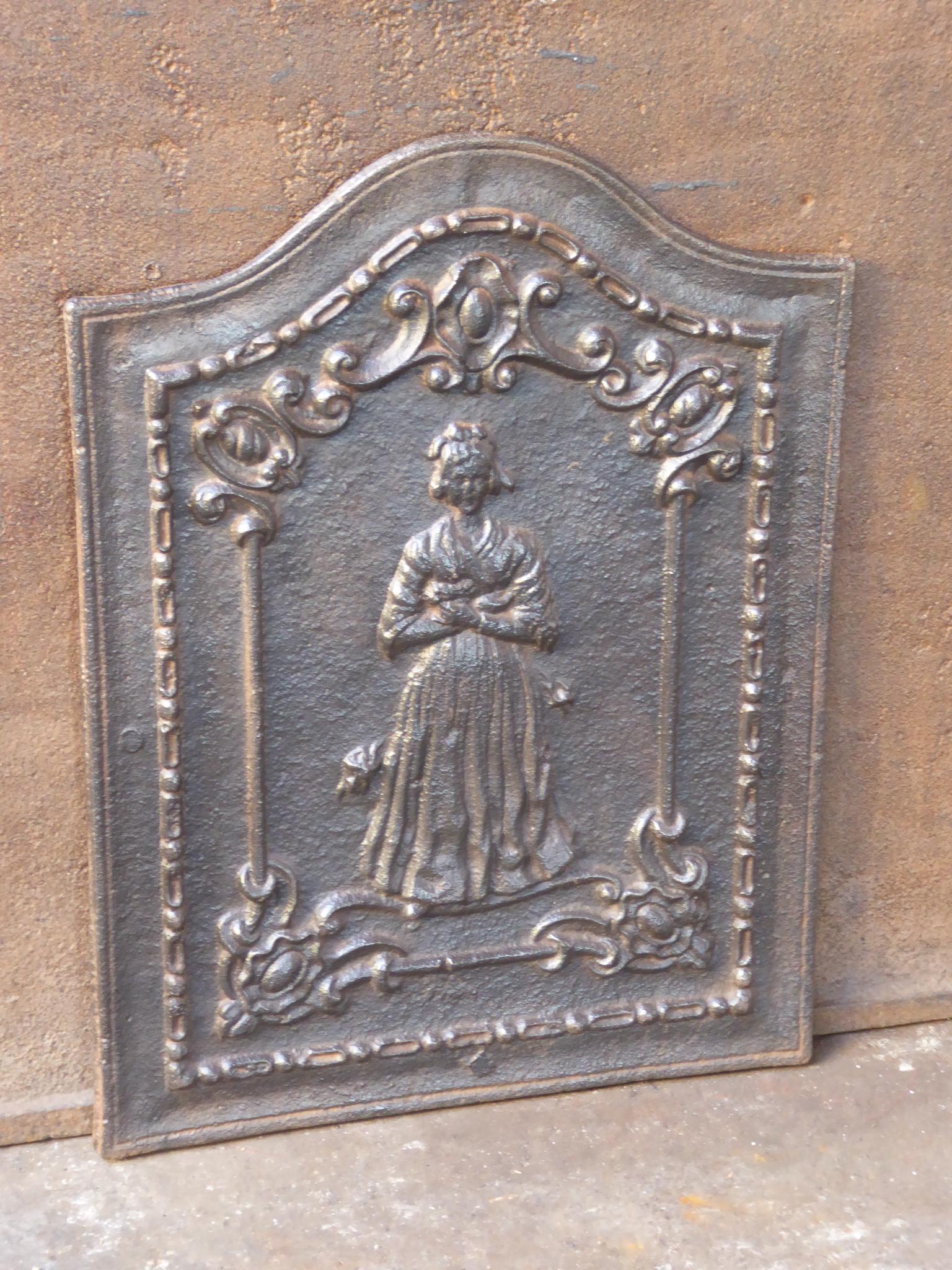 Antiker französischer Napoleon III.-Kaminschirm „Frau“ aus der Zeit Napoleons III., 19. Jahrhundert (Gegossen) im Angebot