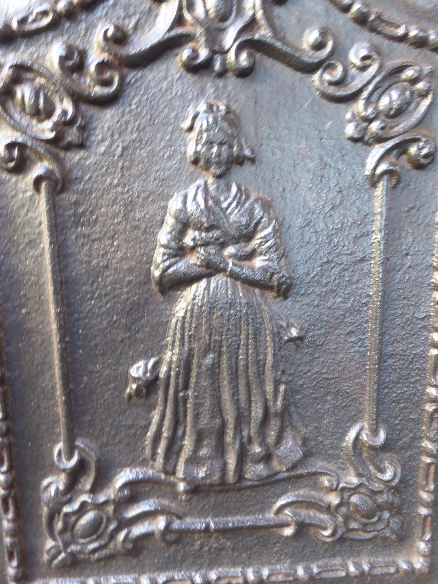 Antiker französischer Napoleon III.-Kaminschirm „Frau“ aus der Zeit Napoleons III., 19. Jahrhundert (Eisen) im Angebot