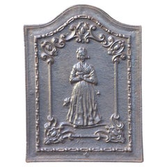 Antiker französischer Napoleon III.-Kaminschirm „Frau“ aus der Zeit Napoleons III., 19. Jahrhundert