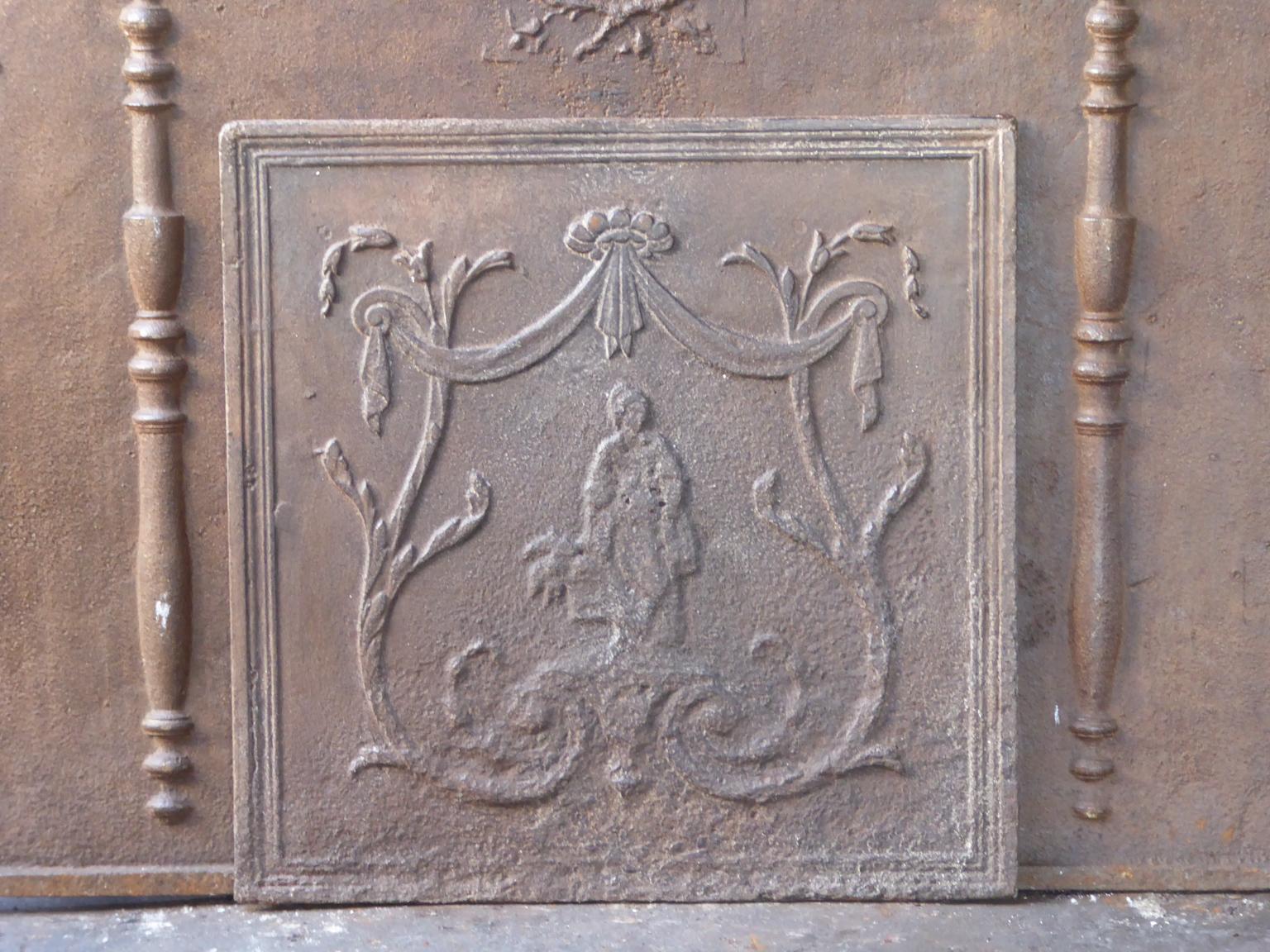 Elegant French fireback. Cast in the 19th century, the Napoleon III period fireback is made of cast iron and has a natural brown patina. Upon request it can be made black / pewter. The condition is good.








 
