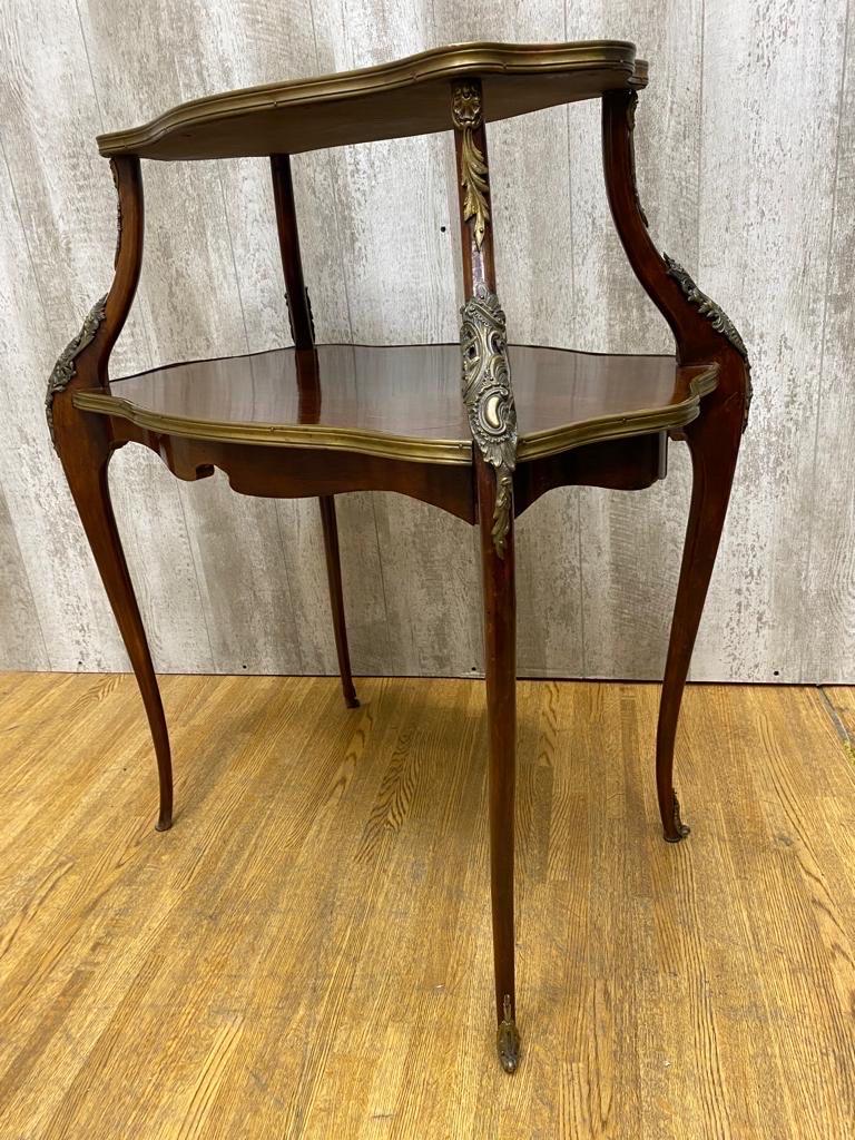 Antique French Napoleon Style Marble Top Ormolu Accent Table For Sale 5