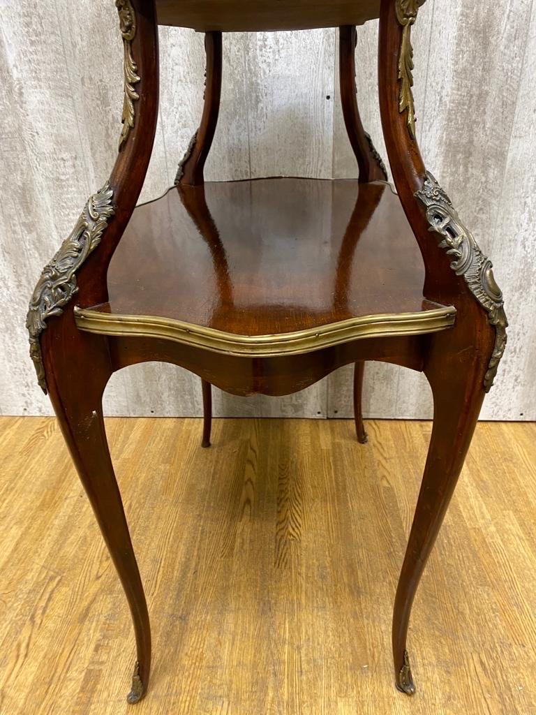 Antique French Napoleon Style Marble Top Ormolu Accent Table For Sale 2