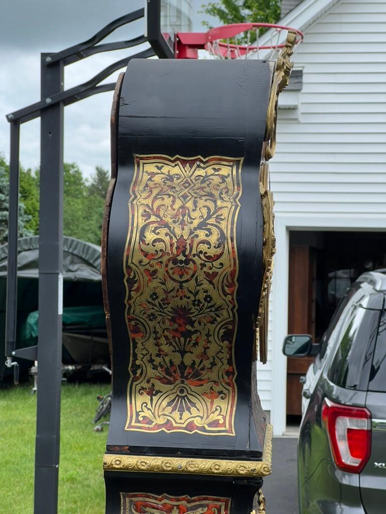 Antique French Napoleonic Boulle Marquetry Longcase Clock c. 1800 For Sale 6