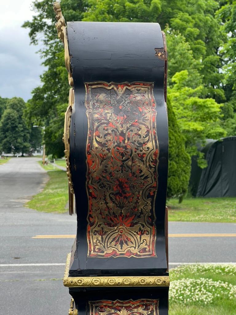 Antique French Napoleonic Boulle Marquetry Longcase Clock c. 1800 For Sale 7