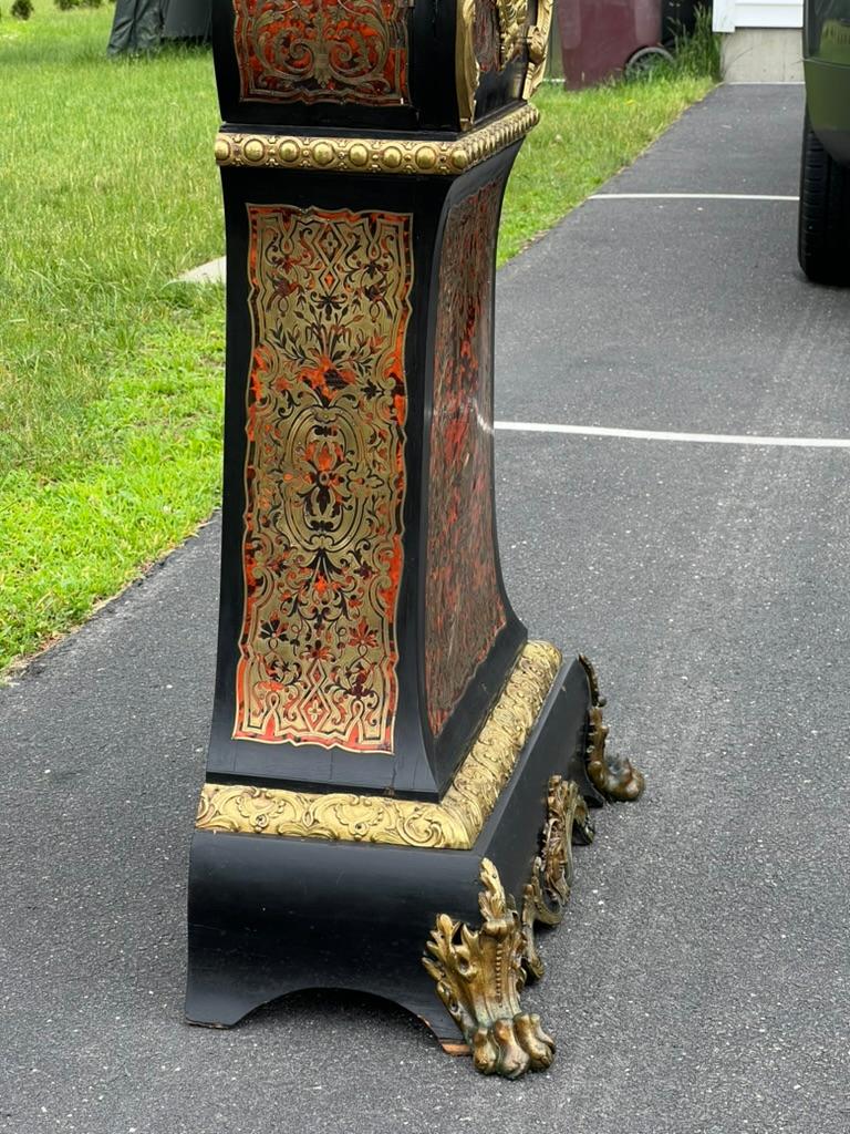 Antique French Napoleonic Boulle Marquetry Longcase Clock c. 1800 For Sale 9