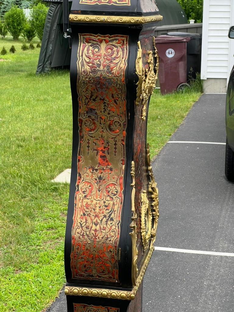 Antique French Napoleonic Boulle Marquetry Longcase Clock c. 1800 For Sale 10