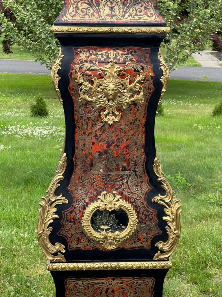 Early 19th Century Antique French Napoleonic Boulle Marquetry Longcase Clock c. 1800 For Sale