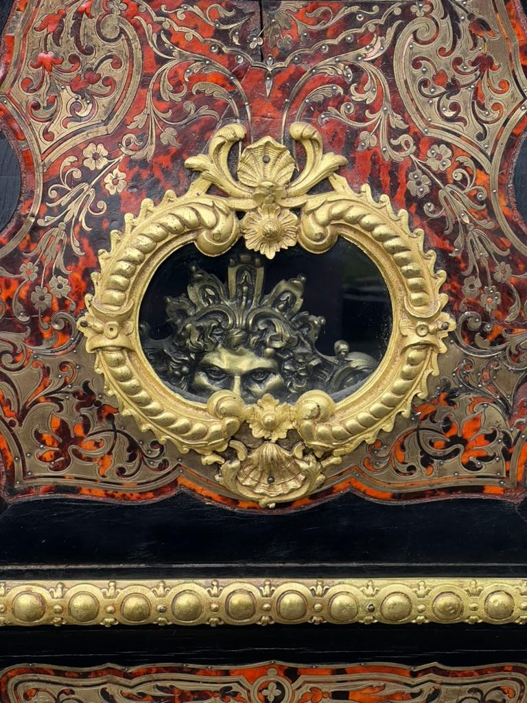 Antique French Napoleonic Boulle Marquetry Longcase Clock c. 1800 For Sale 2