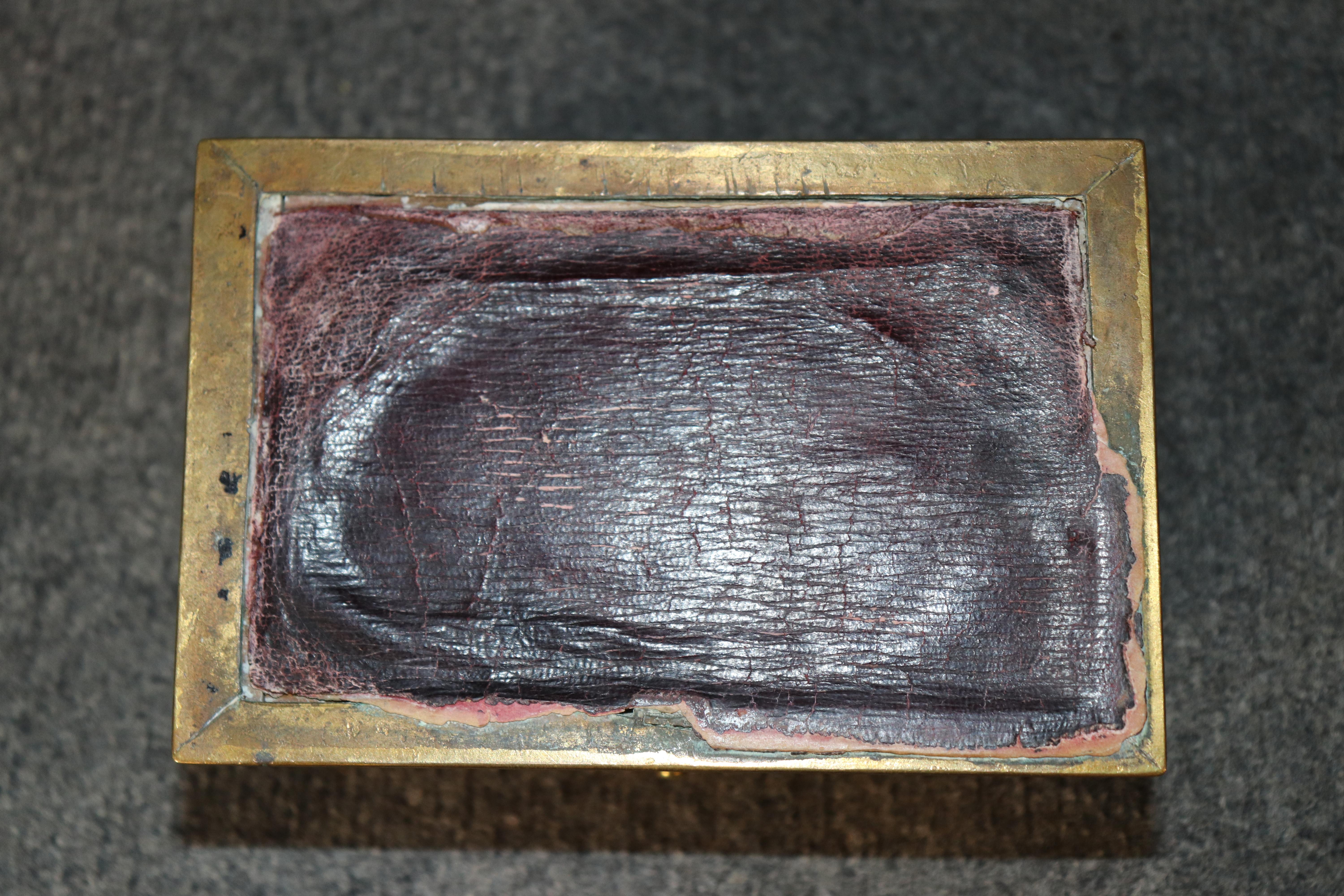 Antique French Napoleonic Style Bronze Box with Sévres Attr. Inset plaque For Sale 8