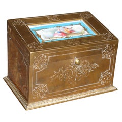 Antique French Napoleonic Style Bronze Box with Sévres Attr. Inset plaque