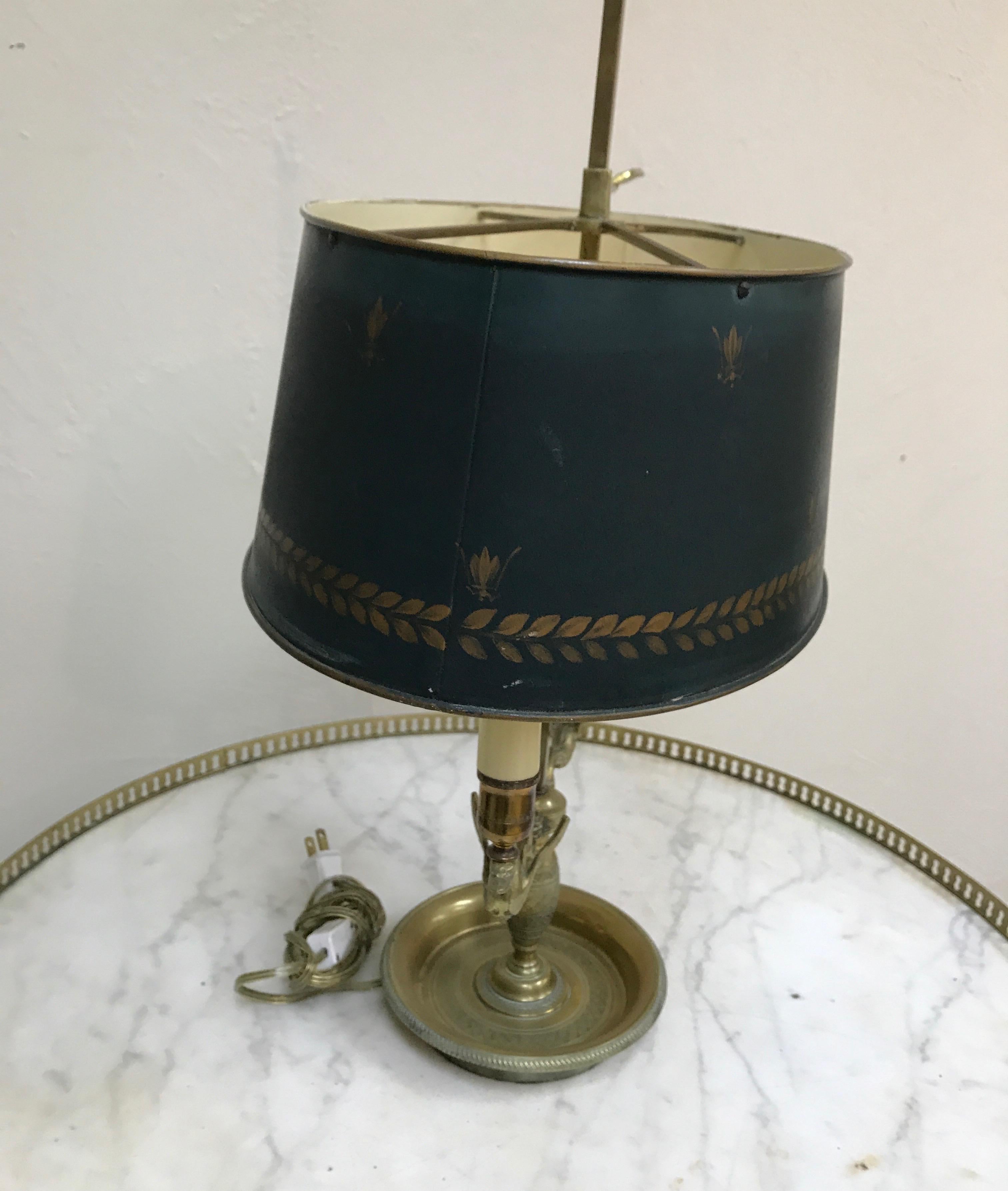 Tôle Antique French Napoleonic Tole Bouillotte Lamp