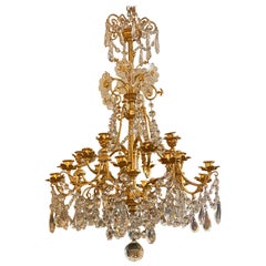 Antique French Napoloeon III Baccarat Crystal and Ormolu Chandelier, circa 1880