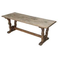 Antique French Naturally Weathered Oak Dining, Kitchen or Farm Table Orig Finish
