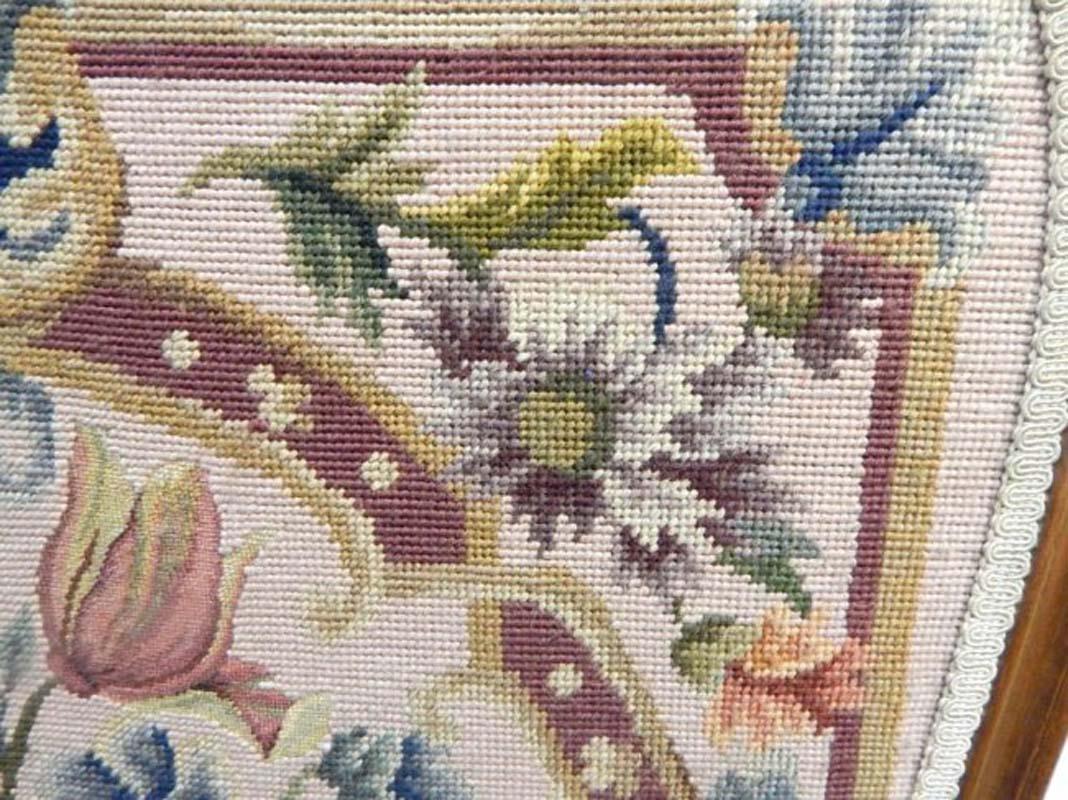 Antique French Needlepoint Panel In Good Condition In Cypress, CA