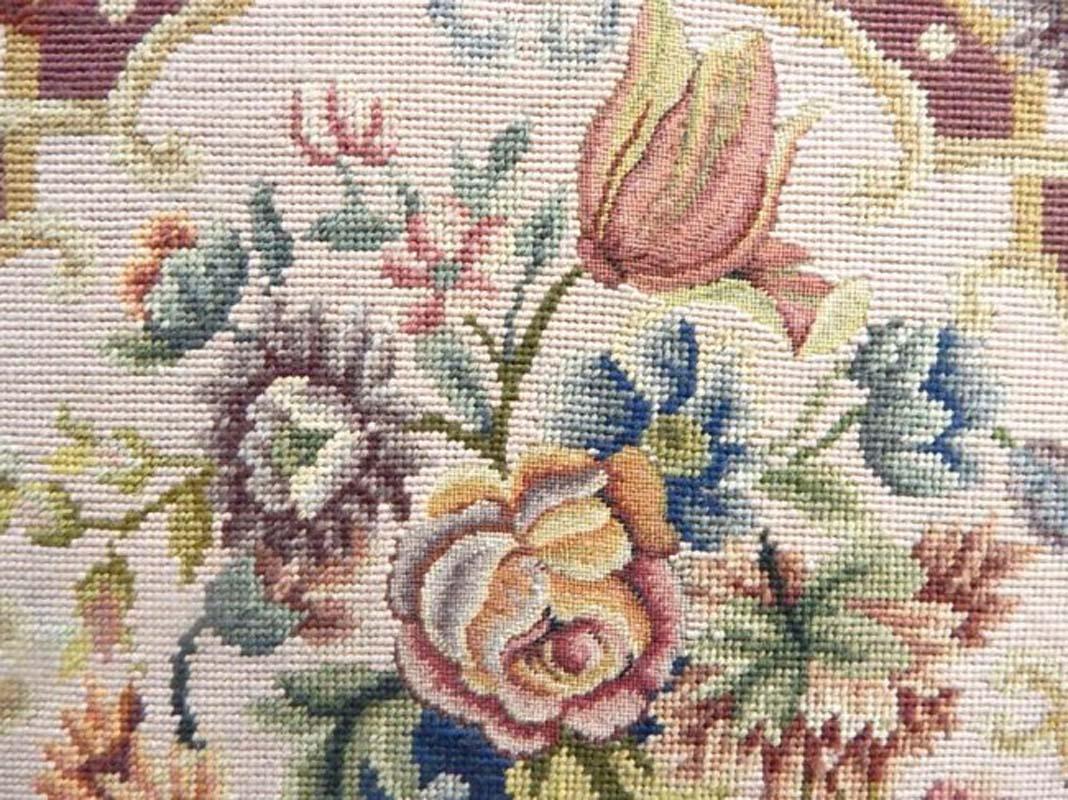 20th Century Antique French Needlepoint Panel