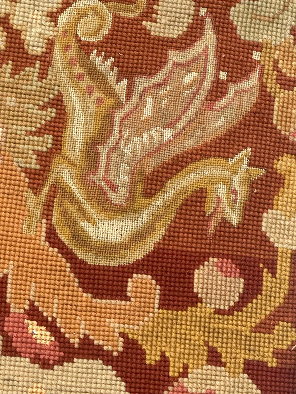 Antique french Needlepoint Panel o borde Tapiz en venta 2