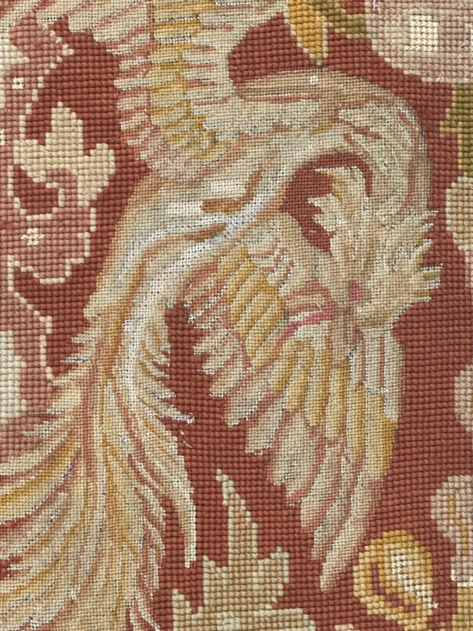 Antique french Needlepoint Panel o borde Tapiz en venta 3