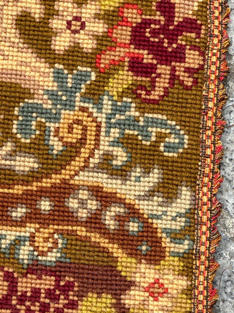 Antique french Needlepoint Panel o borde Tapiz en venta 6