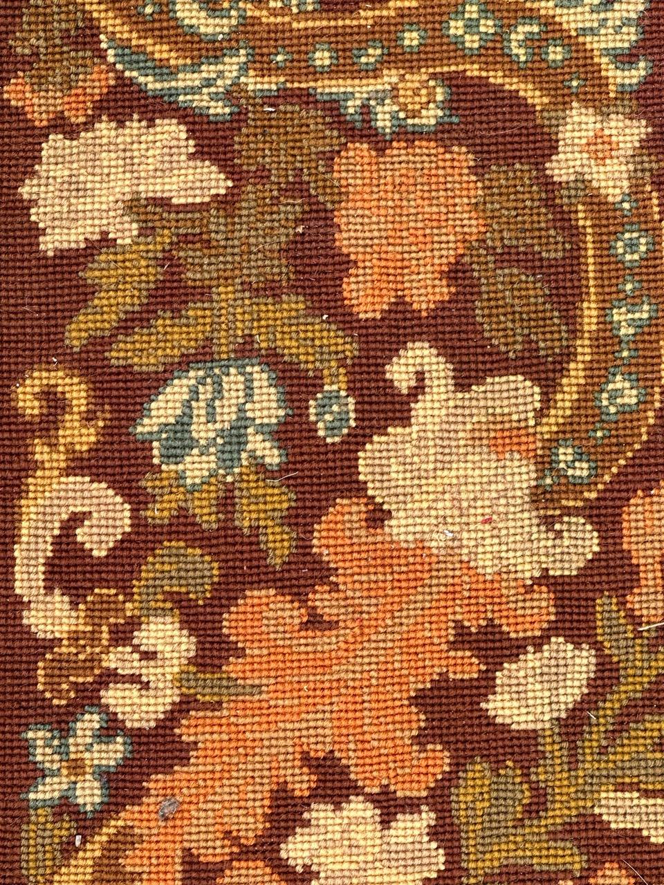 Antique french Needlepoint Panel o borde Tapiz en venta 8