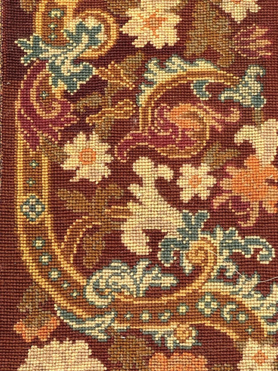 Antique french Needlepoint Panel o borde Tapiz en venta 9