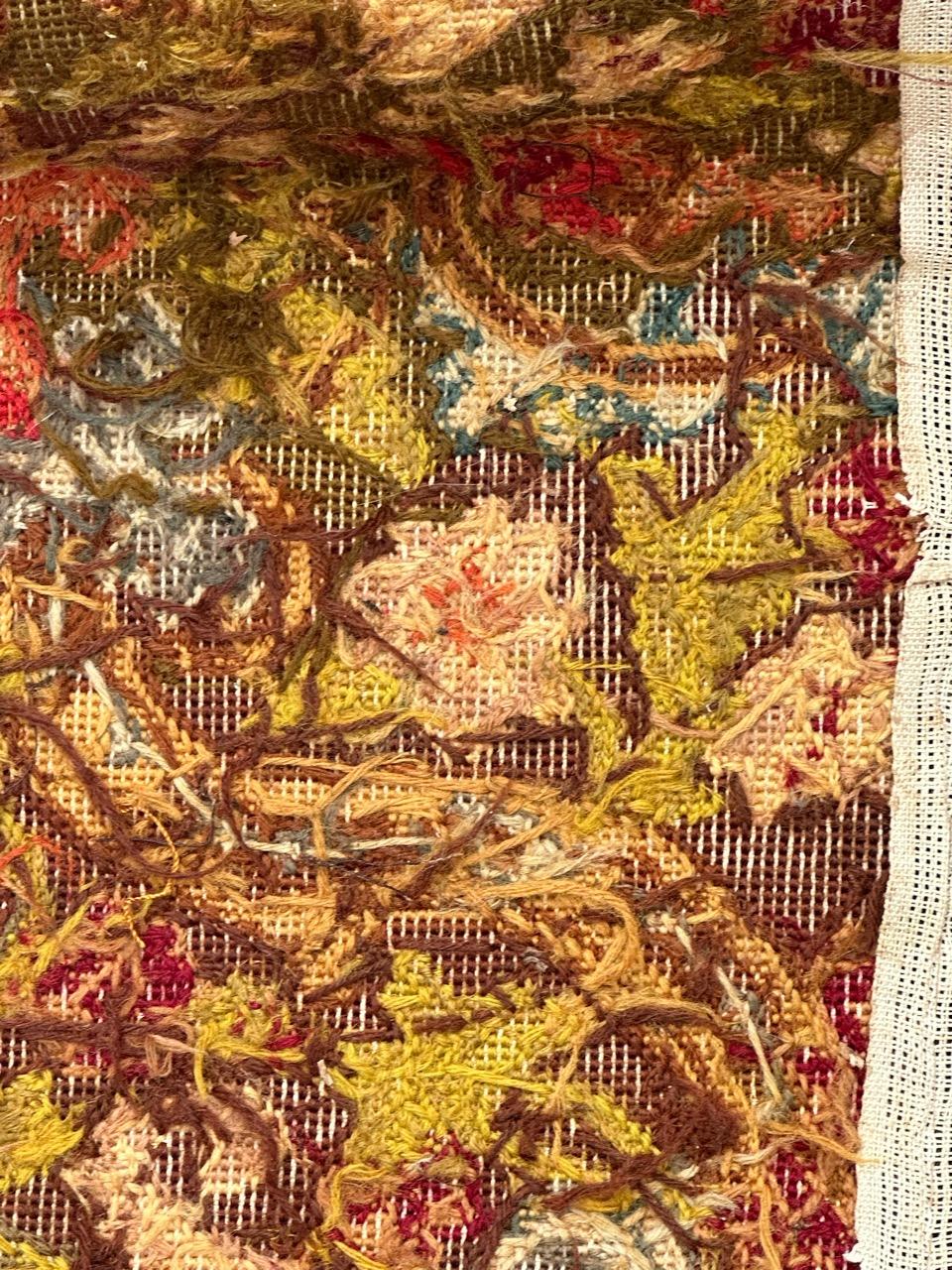 Antique french Needlepoint Panel o borde Tapiz en venta 11
