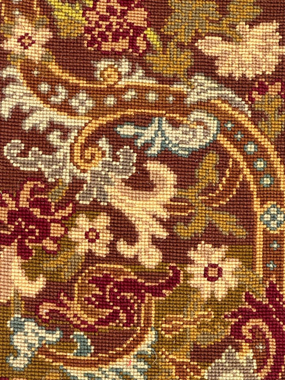 Antique french Needlepoint Panel o borde Tapiz Aubusson en venta