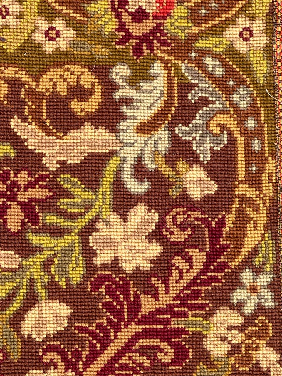 Antique french Needlepoint Panel o borde Tapiz Francés en venta