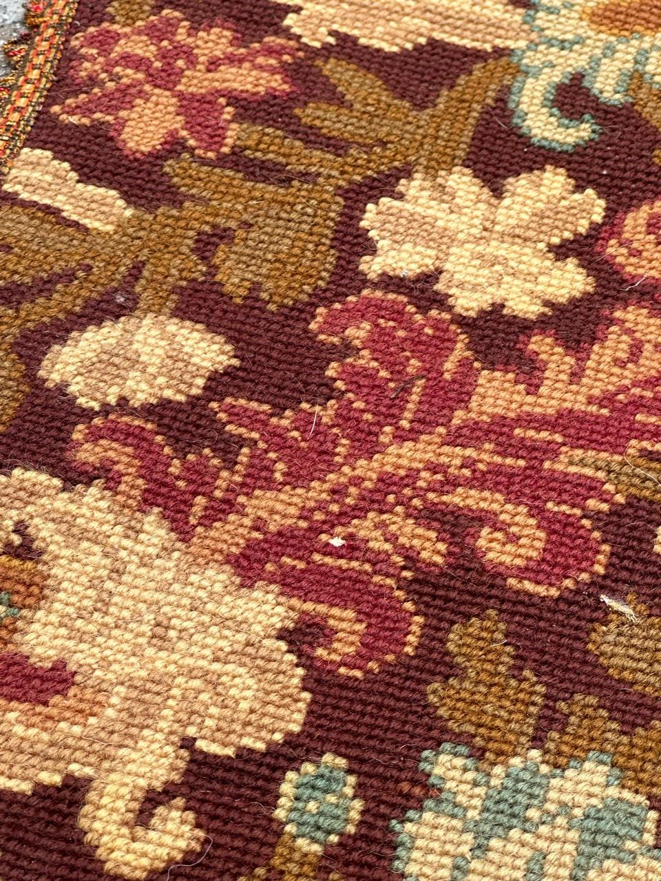 Antique french Needlepoint Panel o borde Tapiz Lana en venta