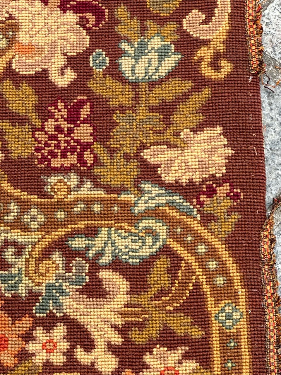 Antique french Needlepoint Panel o borde Tapiz en venta 1