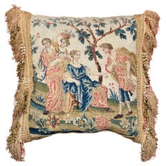 Antique French Needlepoint Pillow