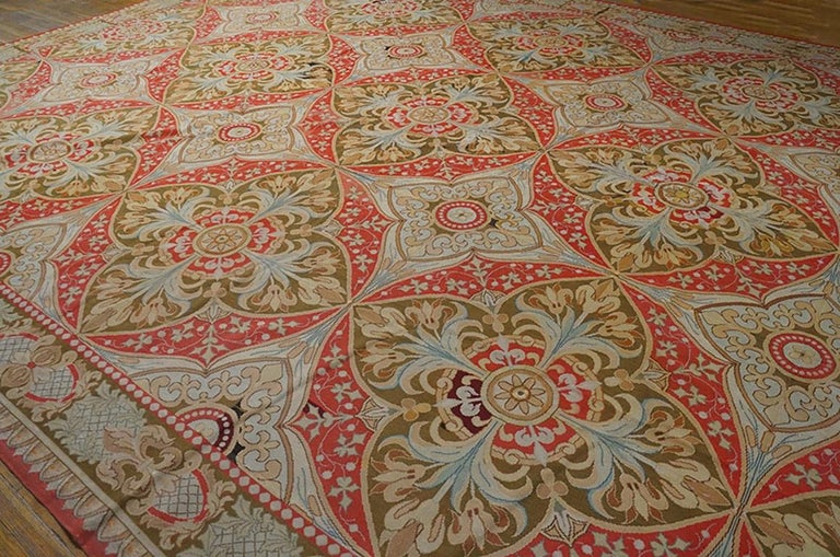 Antique French Needlepoint Rug 13'4" x 18'0" For Sale at 1stDibs