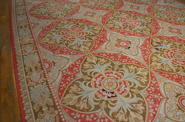 Antique French Needlepoint Rug 13'4" x 18'0" For Sale at 1stDibs