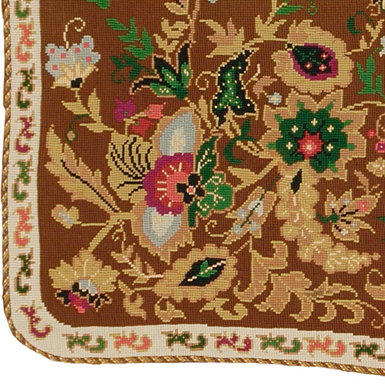 Antique French Needlepoint Rug For Sale at 1stDibs
