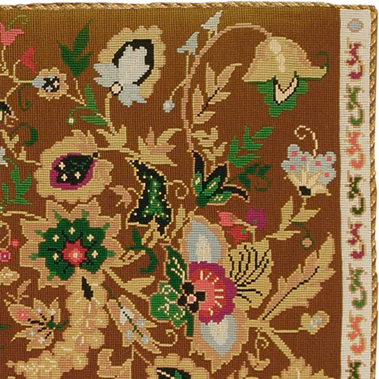 Antique French Needlepoint Rug For Sale at 1stDibs