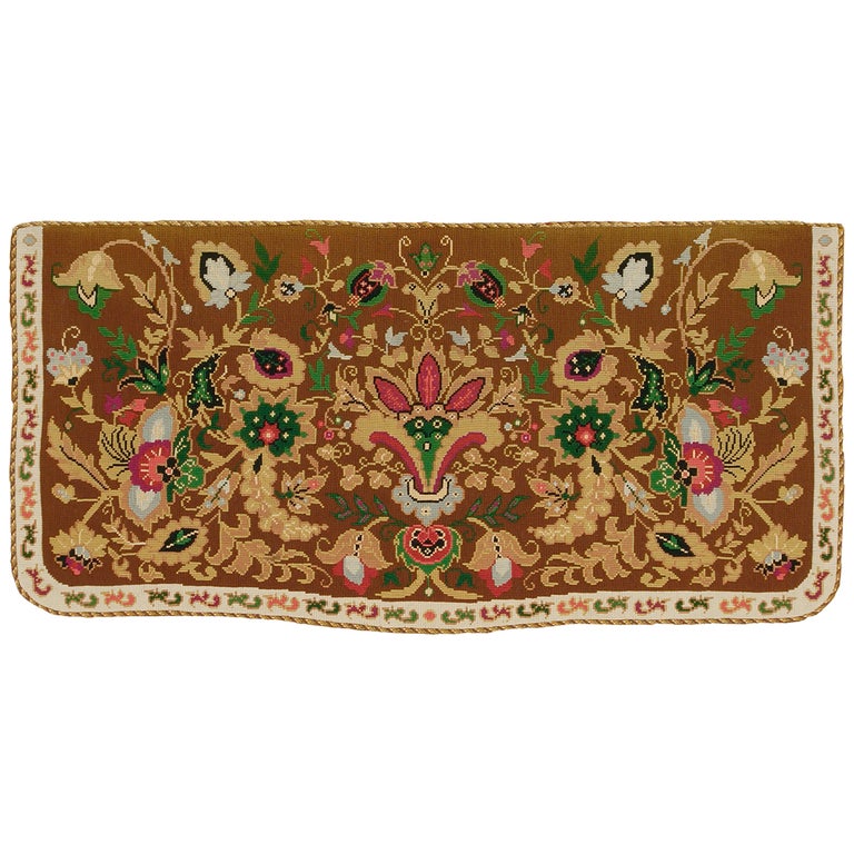 Antique French Needlepoint Rug For Sale at 1stDibs