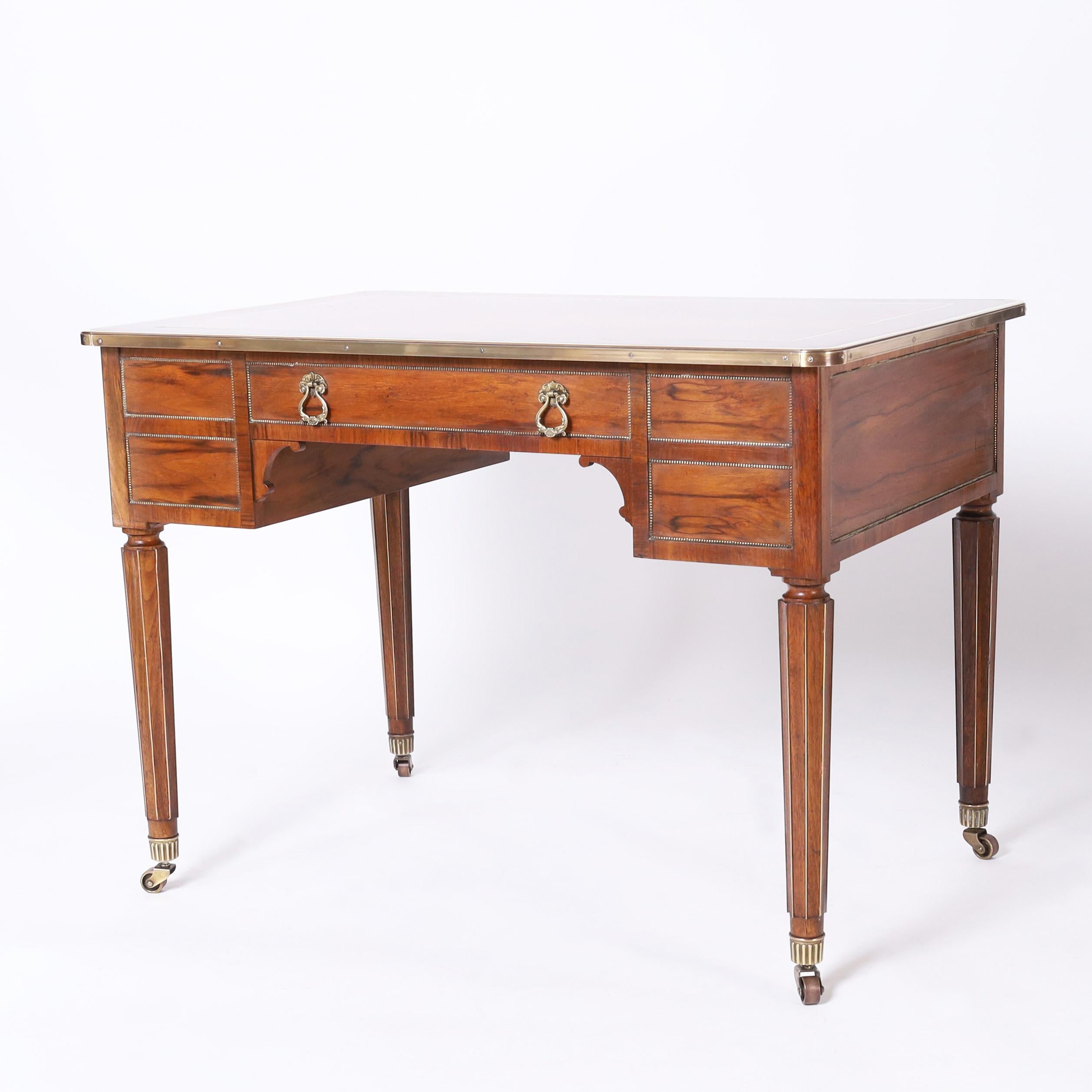 Beaded Antique French Neo Classic Art Deco Writing Desk For Sale