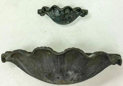 Antique French Neo-Classical Style Shell And Krampus Lead Wall Fountain