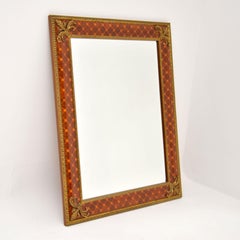 Antique French Neoclassical Walnut and Satinwood Mirror