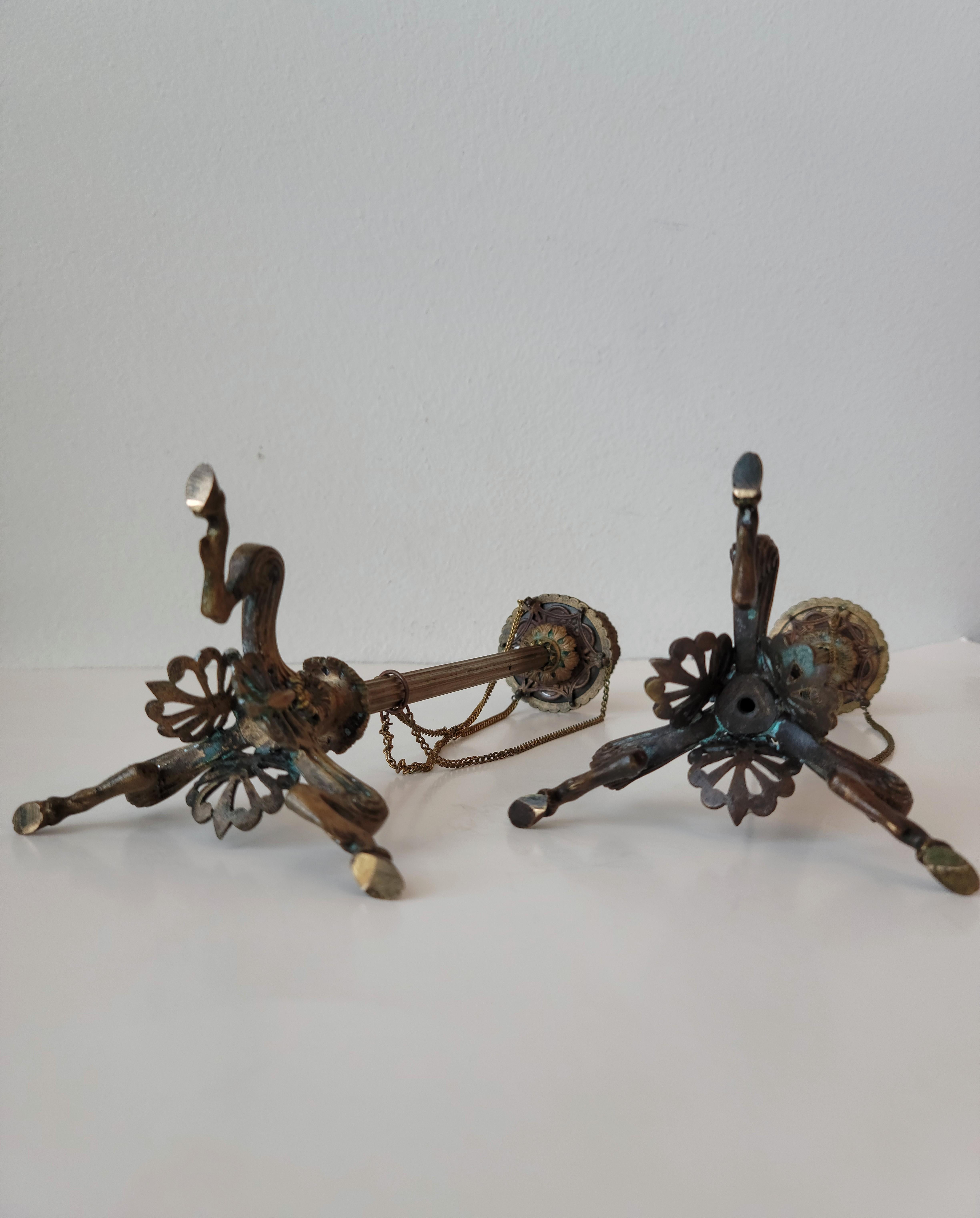 Antique French Neo-Pompeian Bronze Candlestick Pair Ferdinand Barbedienne 11