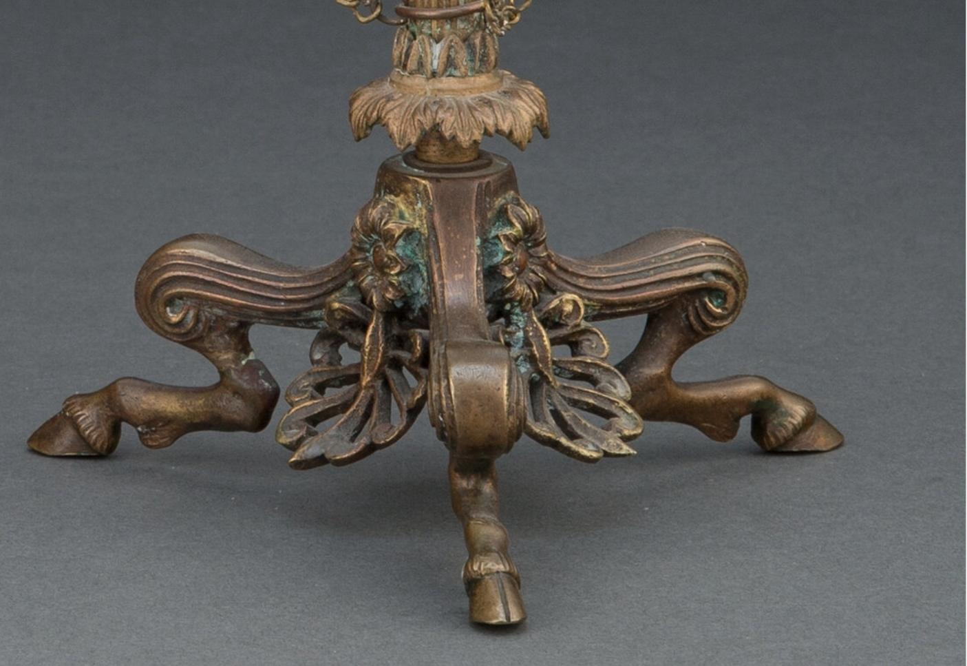 19th Century Antique French Neo-Pompeian Bronze Candlestick Pair Ferdinand Barbedienne