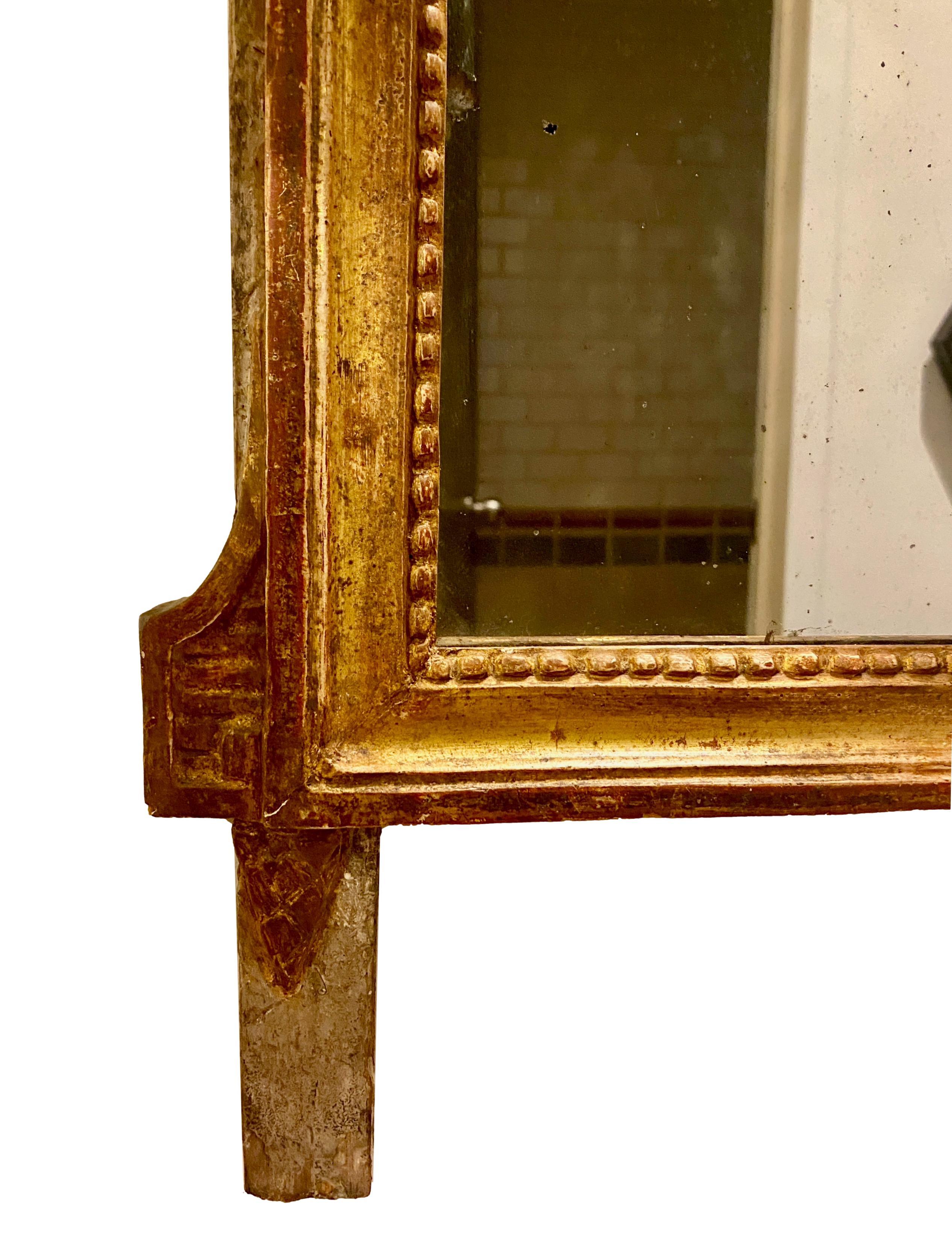 Carved Antique French Neoclassic Mirror For Sale