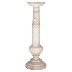 Antique French Neoclassical Alabaster Pedestal