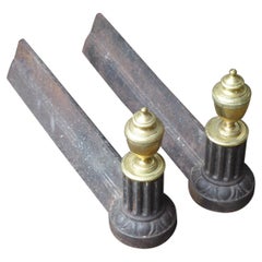 Antique French Neoclassical Andirons, 19th Century